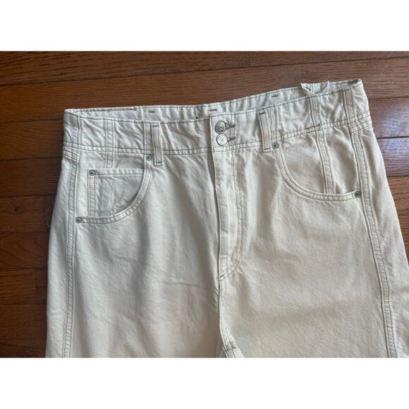 We The Free Aster Straight Jeans size 33 100% Cotton Cream - Picture 3 of 16